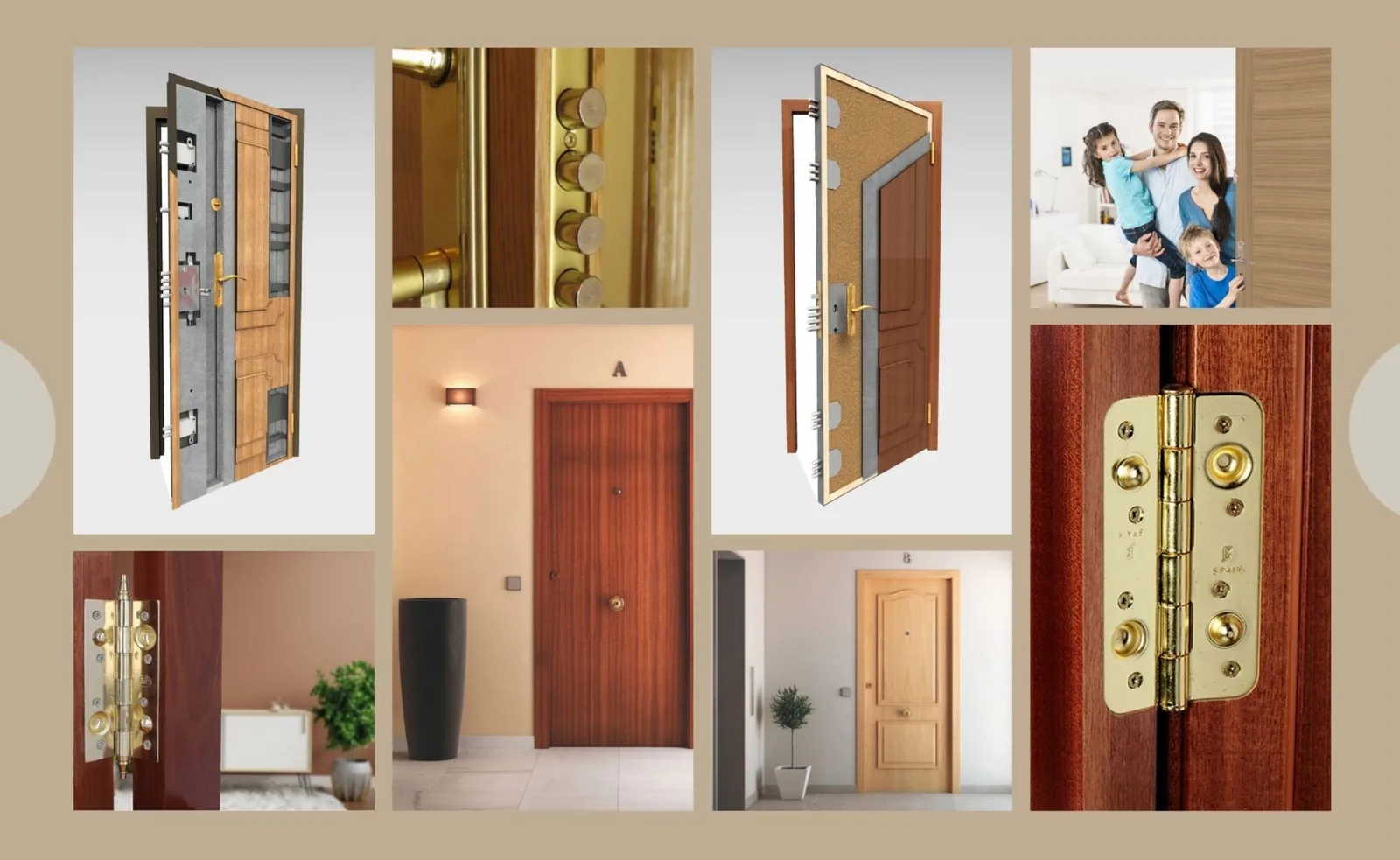 Composición de modelos de puertas de interior, exterior y seguridad